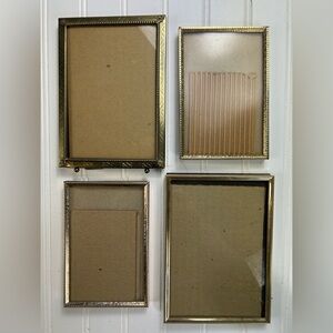 Vintage Frames Gold Metal Picture Gallery Wall Cottagecore Grandmacore Lot Four